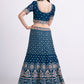 Lehenga Choli Georgette Blue Cord Work Lehenga Choli