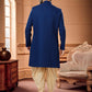 Indo Western Sherwani Fancy Fabric Blue Buttons Mens
