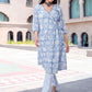 Casual Kurti Muslin Blue Digital Print Kurtis