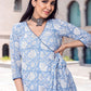 Casual Kurti Muslin Blue Digital Print Kurtis