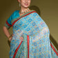 Classic Chiffon Blue Lace Saree