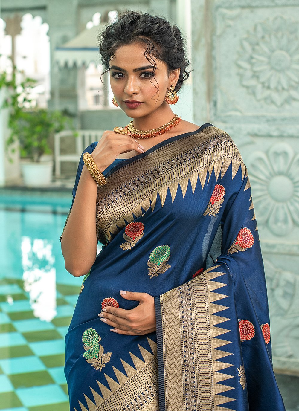 Classic Silk Blue Woven Saree