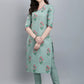 Designer Kurti Cotton Blue Booti Kurtis