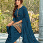 Salwar Suit Georgette Blue Embroidered Salwar Kameez