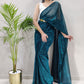 Trendy Saree Net Blue Fancy Work Saree