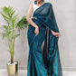 Trendy Saree Net Blue Fancy Work Saree