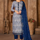 Salwar Suit Cotton Blue Print Salwar Kameez