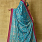 Designer Chinon Blue Digital Print Saree