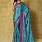 Designer Chinon Blue Digital Print Saree