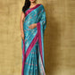 Designer Chinon Blue Digital Print Saree