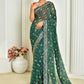 Classic Georgette Blue Embroidered Saree