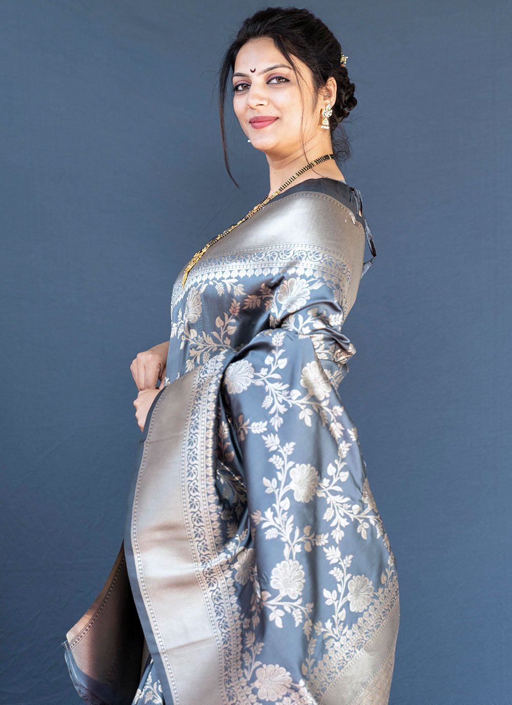 Classic Banarasi Silk Blue Weaving Saree