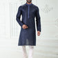 Kurta Pyjama Cotton Linen Blue Thread Mens