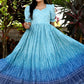 Gown Muslin Blue Bandhej Gown