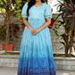 Gown Muslin Blue Bandhej Gown