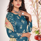 Salwar Suit Pashmina Blue Digital Print Salwar Kameez