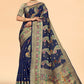 Trendy Saree Organza Blue Weaving Saree