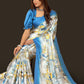Trendy Saree Satin Blue Digital Print Saree