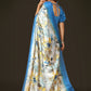 Trendy Saree Satin Blue Digital Print Saree
