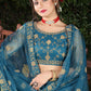 Lehenga Choli Net Blue Cord Work Lehenga Choli