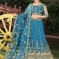 Lehenga Choli Net Blue Cord Work Lehenga Choli