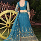 Lehenga Choli Net Blue Cord Work Lehenga Choli