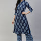 Party Wear Kurti Cotton Blue Print Kurtis