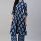 Party Wear Kurti Cotton Blue Print Kurtis