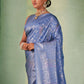 Designer Kanjivaram Silk Blue Weaving Saree