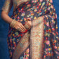 Traditional Saree Silk Blue Kashmiri Saree
