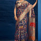 Traditional Saree Silk Blue Kashmiri Saree