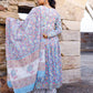 Palazzo Salwar Suit Cotton Blue Digital Print Salwar Kameez