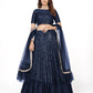 A Line Lehenga Georgette Blue Embroidered Lehenga Choli