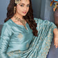 Salwar Suit Vichitra Silk Blue Embroidered Salwar Kameez