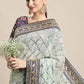 Classic Georgette Blue Embroidered Saree