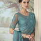 Classic Silk Blue Embroidered Saree