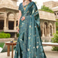 Traditional Saree Silk Blue Embroidered Saree