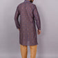 Kurta Pyjama Silk Blue Print Mens