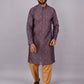 Kurta Pyjama Silk Blue Print Mens