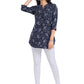 Designer Kurti Polyester Blue Fancy Work Kurtis