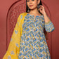 Designer Kurti Cotton Blue Fancy Work Kurtis