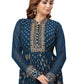 Trendy Suit Faux Georgette Blue Embroidered Salwar Kameez
