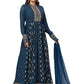 Trendy Suit Faux Georgette Blue Embroidered Salwar Kameez