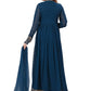 Trendy Suit Faux Georgette Blue Embroidered Salwar Kameez