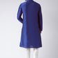 Kurta Pyjama Art Dupion Silk Blue Embroidered Mens