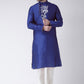 Kurta Pyjama Art Dupion Silk Blue Embroidered Mens