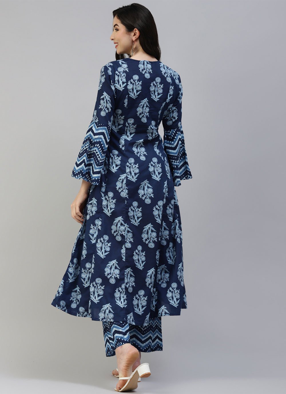 Casual Kurti Cotton Blue Print Kurtis