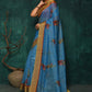 Designer Fancy Fabric Blue Digital Print Saree