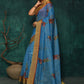 Designer Fancy Fabric Blue Digital Print Saree
