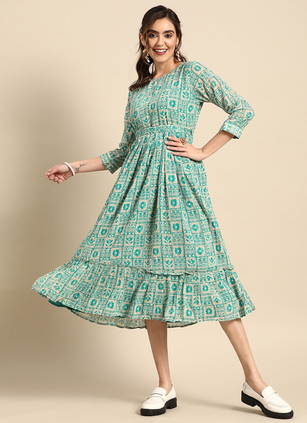 Designer Kurti Georgette Blue Print Kurtis